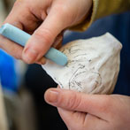 Rebecca Brown working in her studio 2019